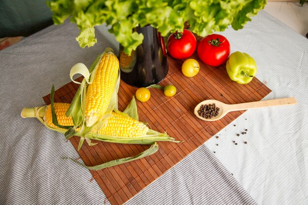 Flatlay Ze świeżych Warzyw. Rama Warzyw. Koncepcja Zdrowego żywienia