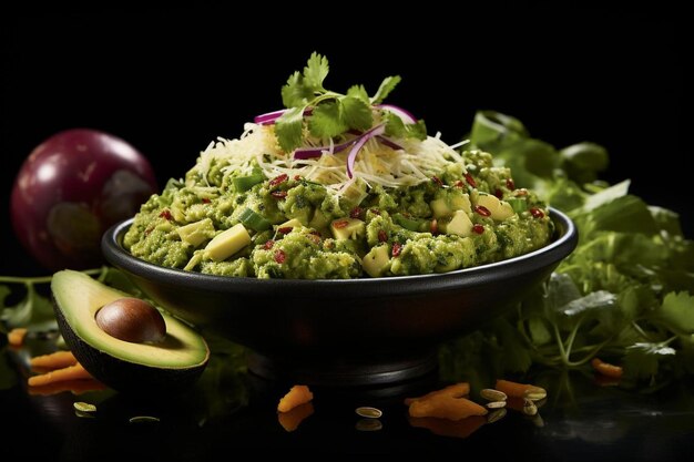 Flavor Fusion Guacamole Against White Brilliance Najlepsza fotografia Guacamole