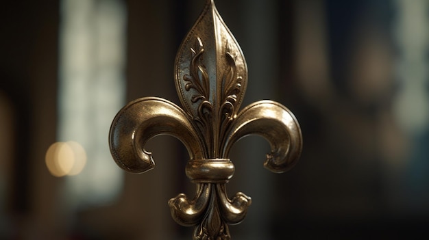 Fleur de lis symbol gold saints design french logo illustrationobraz sztuka generowana przez sztuczną inteligencję