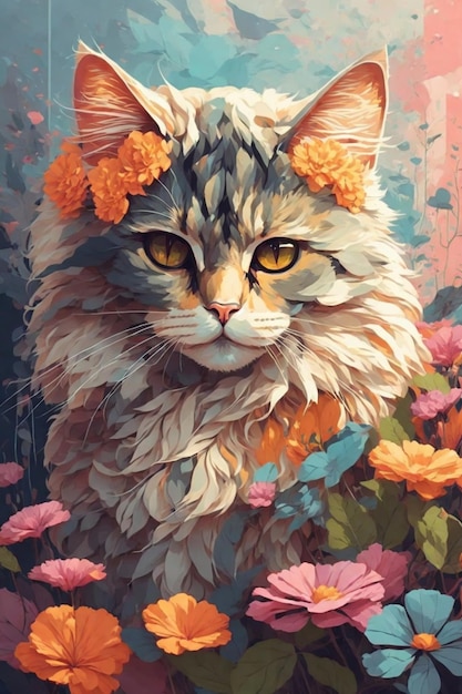 Floral Cat