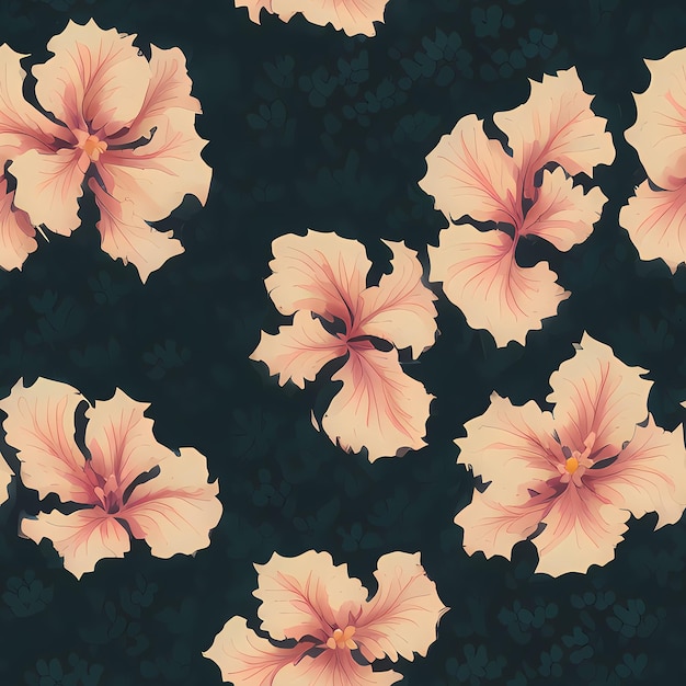 Floral Seamless Repeat Pattern Design Kwiaty do drukowania na tkaninach do projektowania tkanin Generative AI