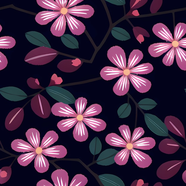 Floral Seamless Repeat Pattern Design Kwiaty do drukowania na tkaninach do projektowania tkanin Generative AI