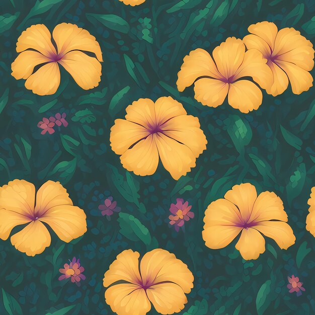 Floral Seamless Repeat Pattern Design Kwiaty do drukowania na tkaninach do projektowania tkanin Generative AI