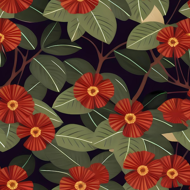 Floral Seamless Repeat Pattern Design Kwiaty do drukowania na tkaninach do projektowania tkanin Generative AI