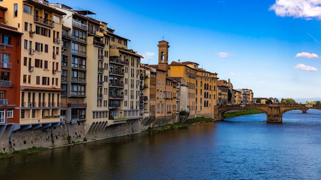 Florencja Włochy Widok Na Miasto Rzeka Arno