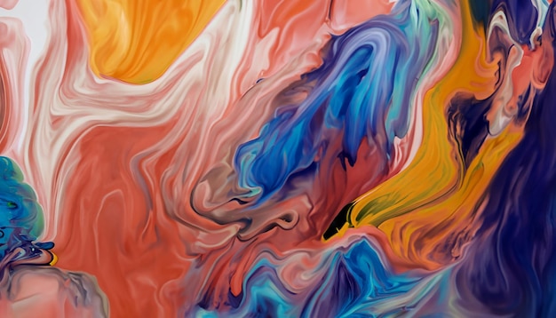 Fluid Art Abstract kolorowe tapety tła Mieszanie farb Artystyka nowoczesna Tekstura marmurowa
