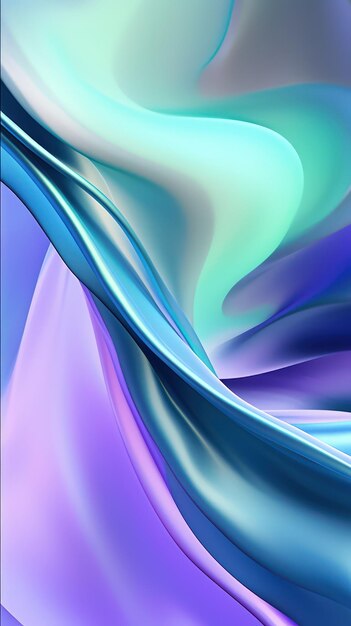 Fluid Gesture Wallpaper z Periwinkle Blue Purple i Seafoam Green Background generowany przez AI