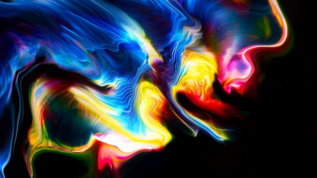 Fluid płynna sztuka akrylowe farby olejne tekstura Tło abstrakcyjny efekt mieszania farby Płynna kolorowa grafika akrylowa przepływa plamy Płynna tekstura sztuki przepełnione kolorami
