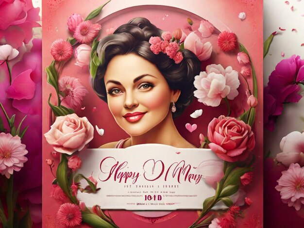 Flyer i Banner Happy Mothers day poster wydarzenia Dnia Matki flyer i banner Ilustracja wektorowa