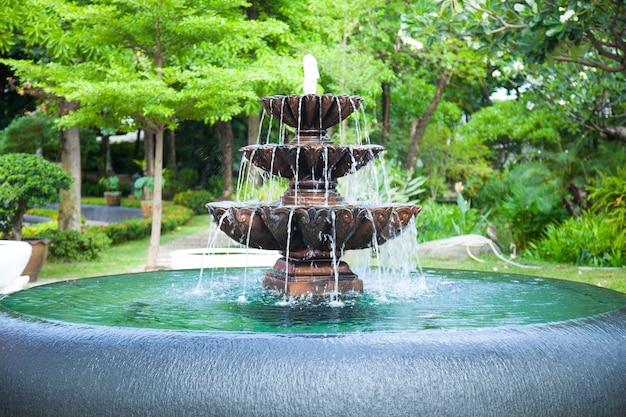 Zdjęcie fontanna w ogrodzie.