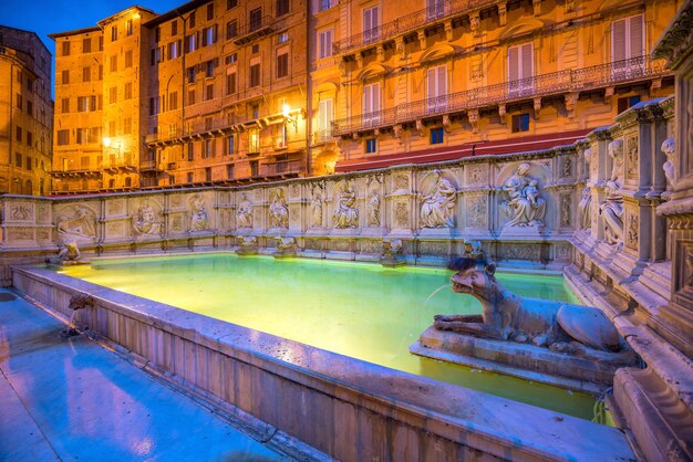 Fonte gaia, Piazza del Campo, w Sienie, Toskania, Włochy