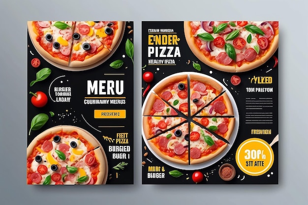 Zdjęcie food social media feed post szablon dla menu sprzedaż promocji ulotki dla pizza burger