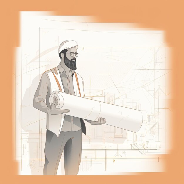 Zdjęcie foreman projektant płaski wektor clipart ilustracja styl strony internetowej zawód izolowana praca praca