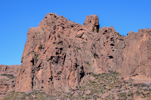 Formacja bazaltowa skał wulkanicznych na Wyspach Kanaryjskich Gran Canaria
