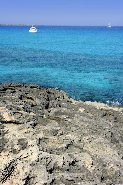 Formentera turkusowy seascape balearic Śródziemnomorski