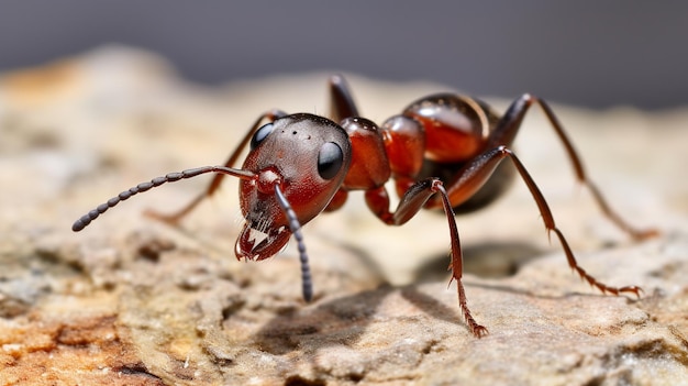 Formica rufa Czerwona mrówka drewna Czerwona mrówka drewna Formica rufa lub południowa mrówka drewna izolowana na białym