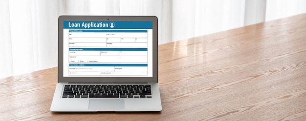 Formularz wniosku o pożyczkę online w celu modnego zbierania informacji cyfrowych
