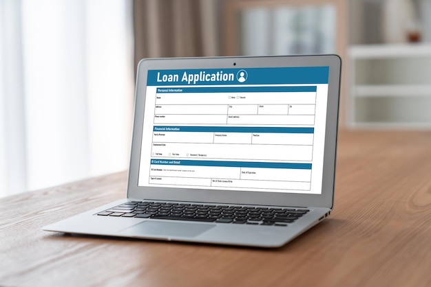 Formularz wniosku o pożyczkę online w celu modnego zbierania informacji cyfrowych