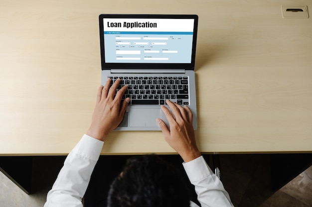 Formularz wniosku o pożyczkę online w celu modnego zbierania informacji cyfrowych