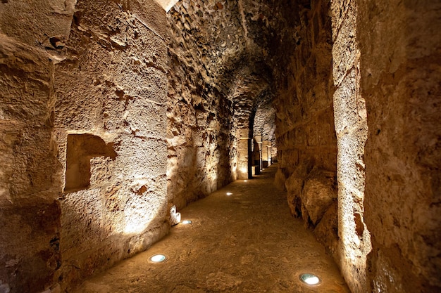 Forteca wśrodku korytarza w Ajloun, Jordania