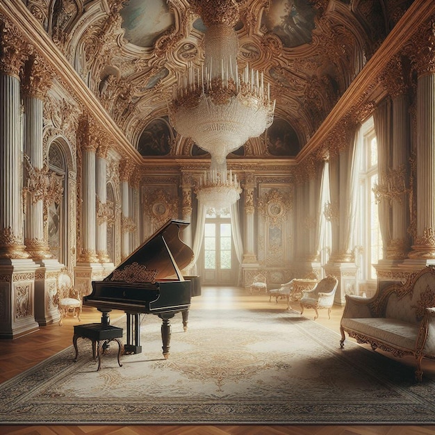 fortepian w pokoju.