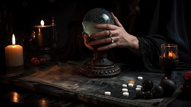 Zdjęcie fortune teller's hands jest generatywne