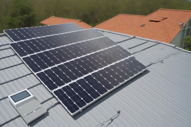 foto panele słoneczne na dachu
