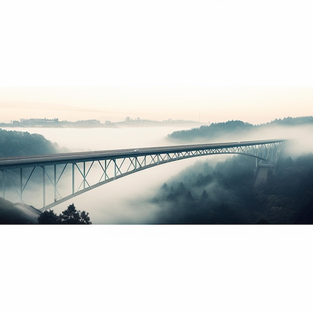 Foto panoramiczny widok mostu nad drogą