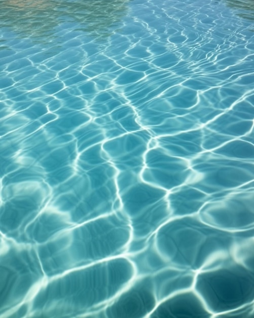 Fotografia abstrakcyjna powierzchnia wody w basenie i tło z odbiciem światła słonecznego