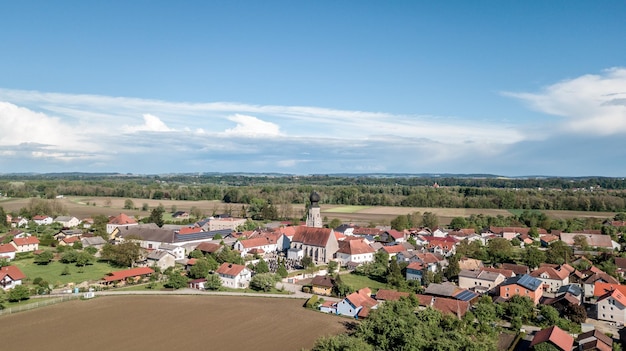 Fotografia Con Drone Del Un Tipico Pueblo En Bavaria Aigen Bad Fussing