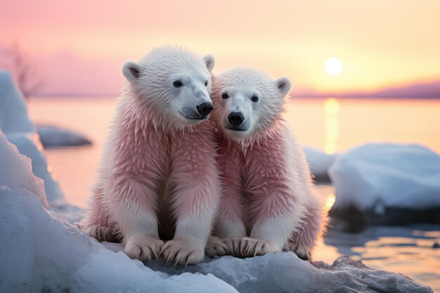 Zdjęcie fotografia dzikiej przyrody niedźwiedzia polarnego generatywna sztuczna inteligencja