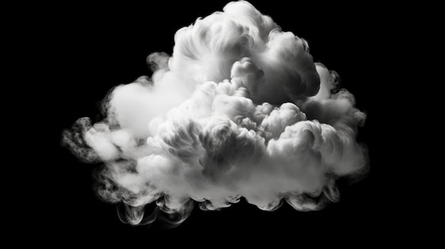 Fotografia dziwna chmura odizolowywająca na czarnym tle