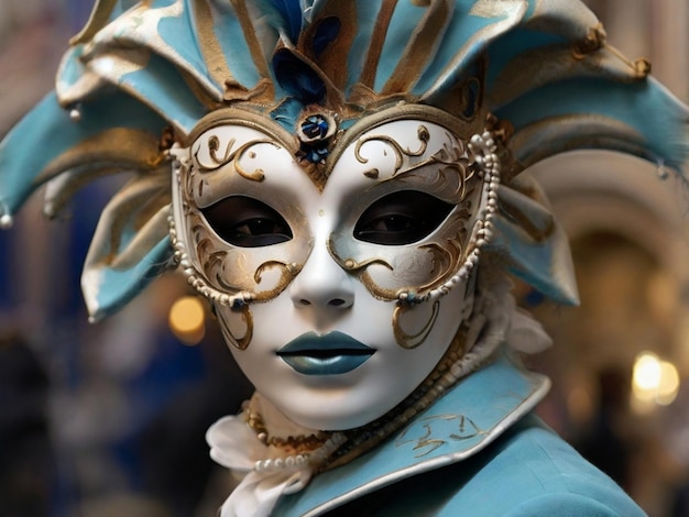 Fotografia eleganckiej maski weneckiego karnawału