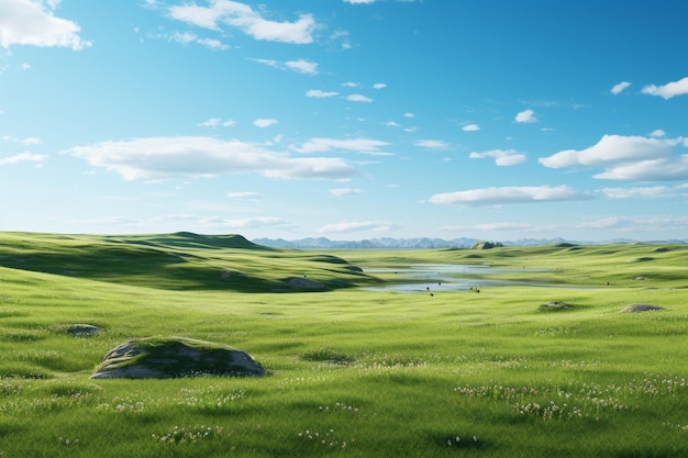 Fotografia krajobrazowa prerii i zielonych pól
