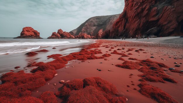 Zdjęcie fotografia krajobrazu czerwona plaża