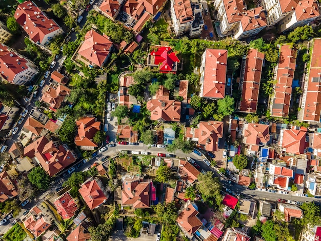 Fotografia lotnicza architektonicznego krajobrazu starego miasta Qingdao