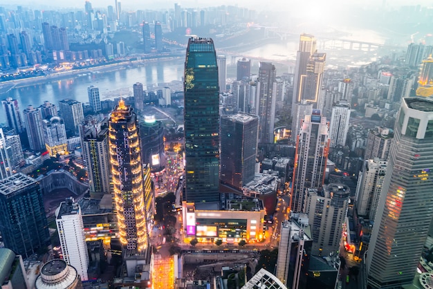 Fotografia lotnicza Chongqing panoramę architektury miasta