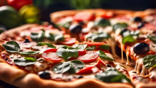 Zdjęcie fotografia makro pizza dzień światło bokeh wyrafinowane eleganckie ostre skupienie miękkie oświetlenie żywe kolory