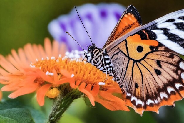 Fotografia motyla motyla na kwiecie