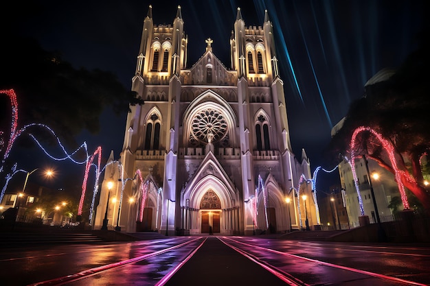 Fotografia oświetlona katedry San Fernando