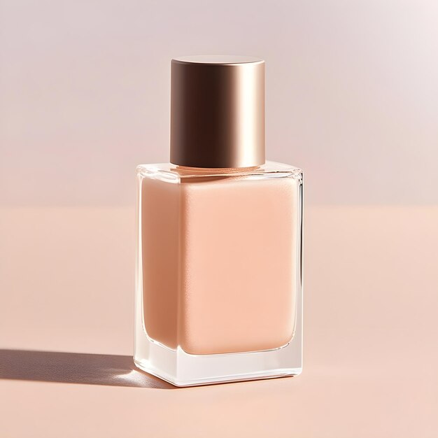 Fotografia produktu butelka perfum na czystym jasnobeżowym tle