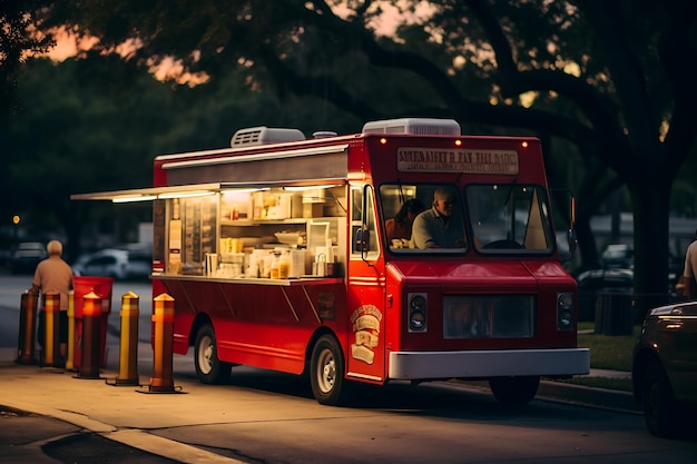 Fotografia sceny z food truckiem w Orlando