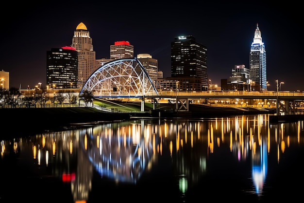 Fotografia spokoju nad rzeką Scioto Mile