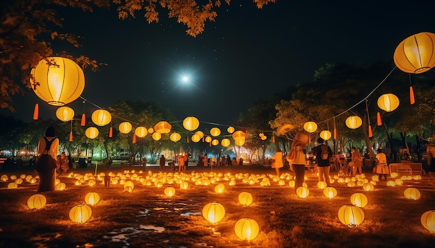 Fotografia z festiwalu w połowie jesieni Kreatywna sesja zdjęciowa z festiwalu