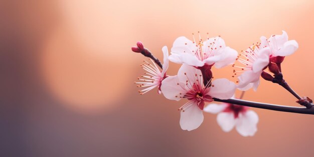 Fotograficzne skupienie się na delikatnym kwiacie wiśni
