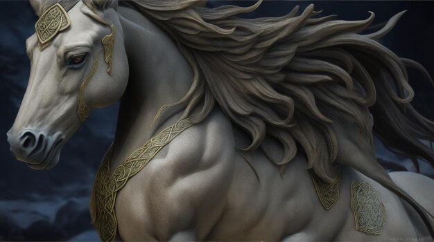 Zdjęcie fotograficzny koń mitologiczny