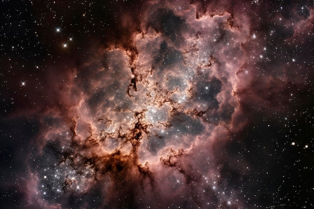 Fotografowanie Mgławicy Tarantula, masywnego obszaru gwiazdotwórczego znajdującego się w Wielkim Obłoku Magellana, galaktyki satelitarnej Drogi Mlecznej, generuje ai