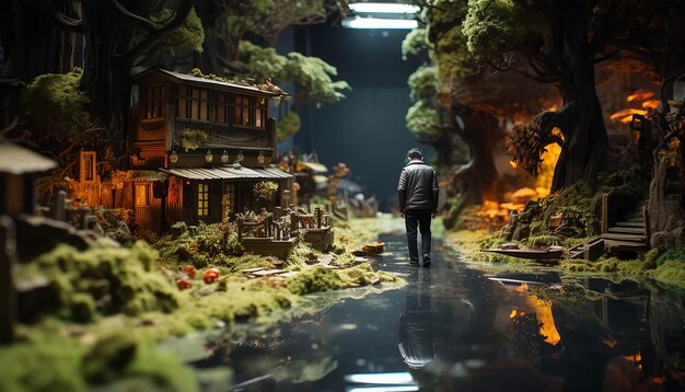 Zdjęcie fotorealistyczna diorama scena sesji zdjęciowej niestandardowa scena