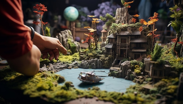 Fotorealistyczna diorama scena sesji zdjęciowej niestandardowa scena