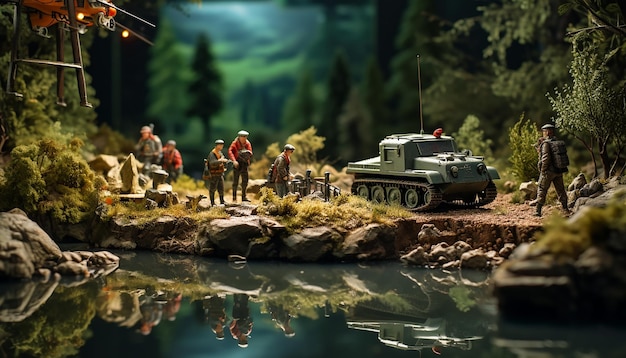 Fotorealistyczna diorama scena sesji zdjęciowej niestandardowa scena